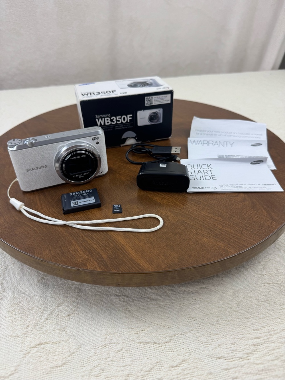 Samsung WB350F Smart Camera White 16.3MP 21x Zoom WiFi Complete Box 16GB